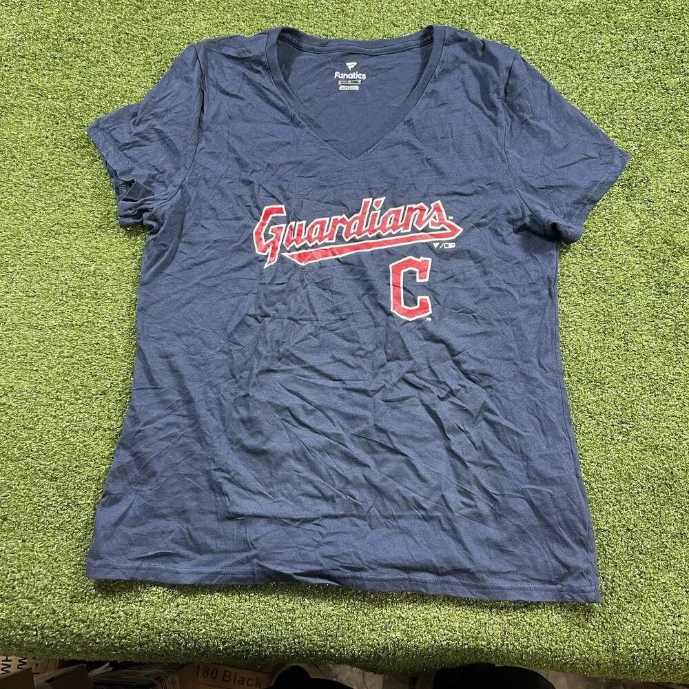 NWOT FANATICS WOMEN'S MLB CLEVELAND GUARDIANS Navy  T-SHIRT SIZE M